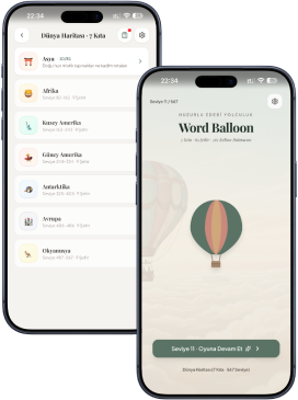 Word Balloon kelime oyunu ilerleme ekranı