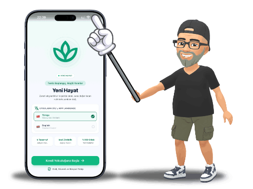 Yeni Hayat günlük alışkanlık takip uygulaması mockup ekranı
